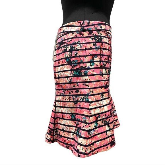 Banana Republic Bella Floral Striped Trumpet Skirt Sz 8 - Picture 8 of 14